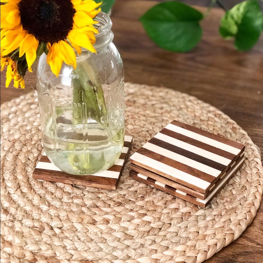 Epoxy and wood coasters